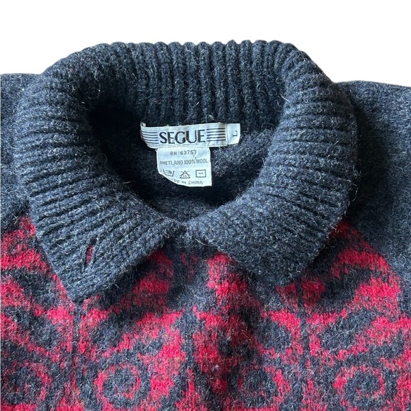 Vintage Segue Shetland Wool Sweater Size Large - Picture 2 of 5